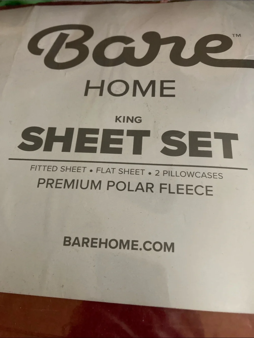 Bare Home King Sheet Set - Red Premium Polar Fleece NWT
